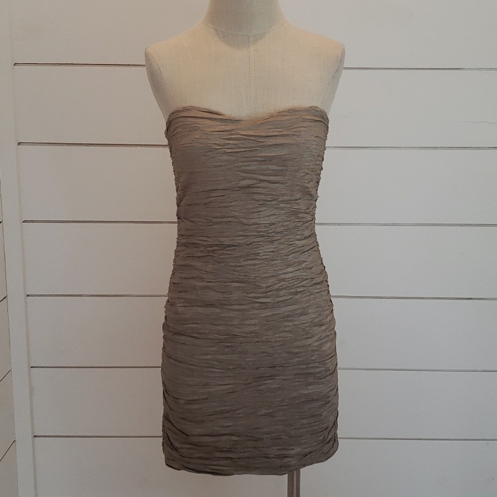 DAISY Y2K medium mini dress tan tube style with texture